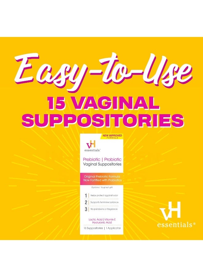 vH essentials Prebiotic Vaginal Suppositories, pH Balanced for Feminine Odor, Hygiene, and Health - Image 5